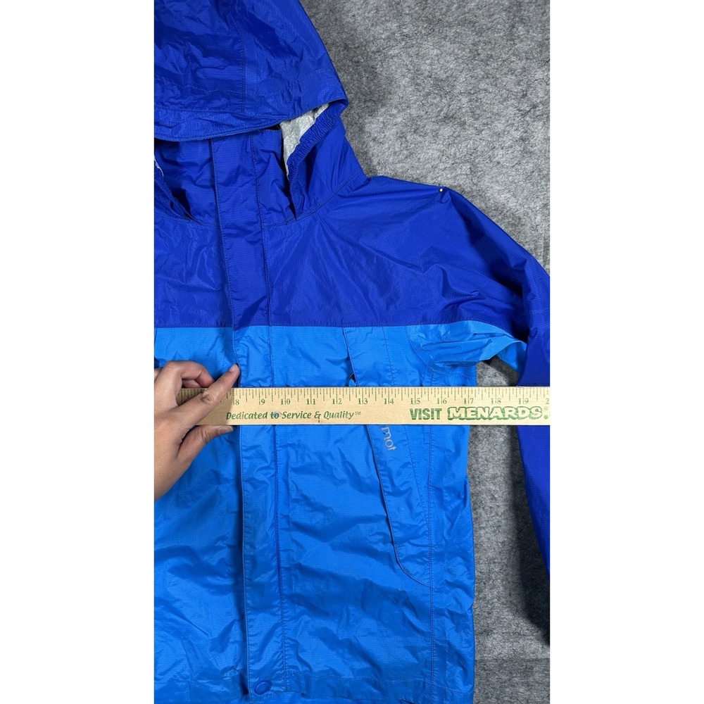 Marmot Windbreaker Jacket Boys Medium Blue Nylon Long Sleeve Hooded Full Zipper - Picture 8 of 11
